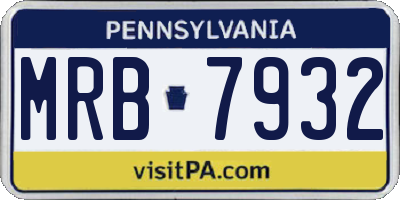 PA license plate MRB7932