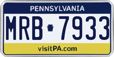 PA license plate MRB7933