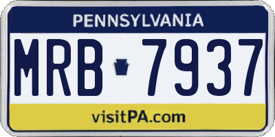 PA license plate MRB7937