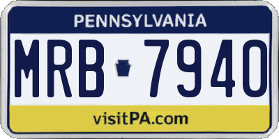 PA license plate MRB7940