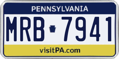 PA license plate MRB7941