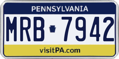 PA license plate MRB7942