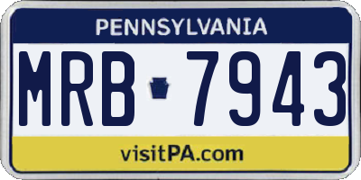 PA license plate MRB7943