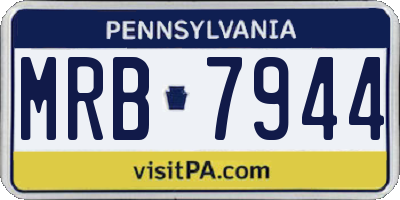 PA license plate MRB7944