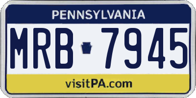 PA license plate MRB7945