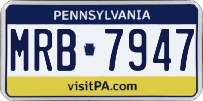 PA license plate MRB7947