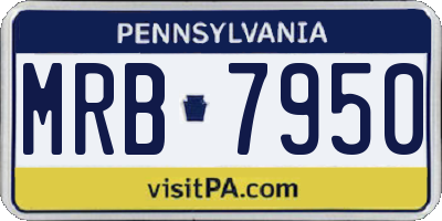 PA license plate MRB7950