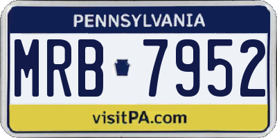 PA license plate MRB7952