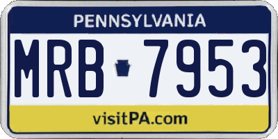 PA license plate MRB7953