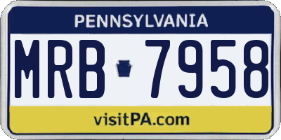 PA license plate MRB7958