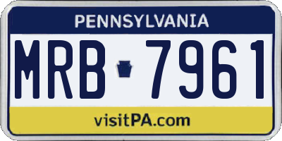 PA license plate MRB7961