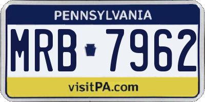 PA license plate MRB7962
