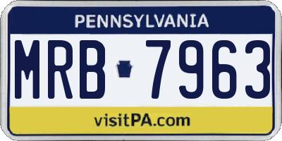 PA license plate MRB7963