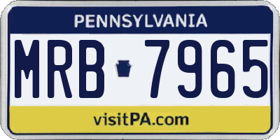 PA license plate MRB7965