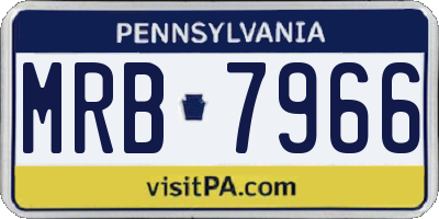 PA license plate MRB7966