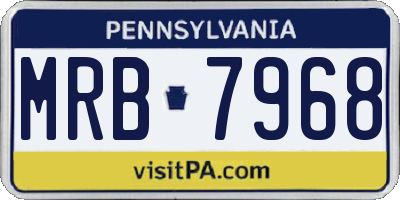 PA license plate MRB7968