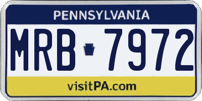 PA license plate MRB7972
