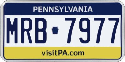 PA license plate MRB7977