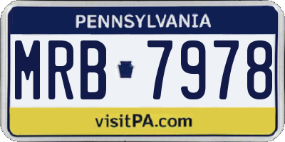 PA license plate MRB7978