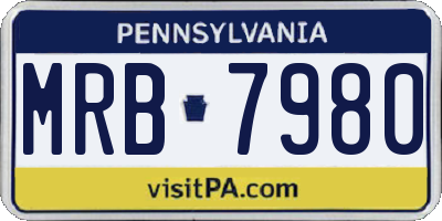 PA license plate MRB7980