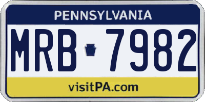 PA license plate MRB7982