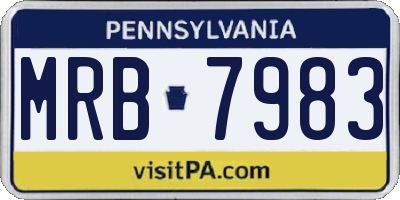PA license plate MRB7983