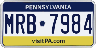 PA license plate MRB7984