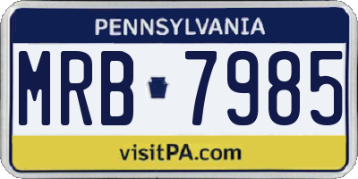 PA license plate MRB7985