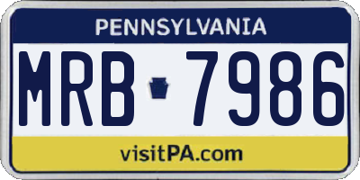 PA license plate MRB7986