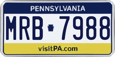 PA license plate MRB7988