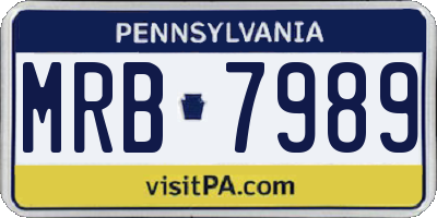 PA license plate MRB7989