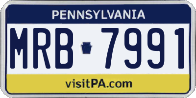PA license plate MRB7991