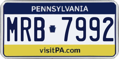 PA license plate MRB7992