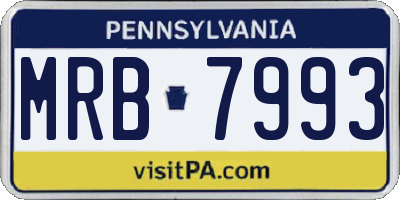 PA license plate MRB7993