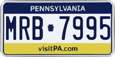 PA license plate MRB7995