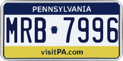 PA license plate MRB7996