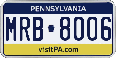 PA license plate MRB8006