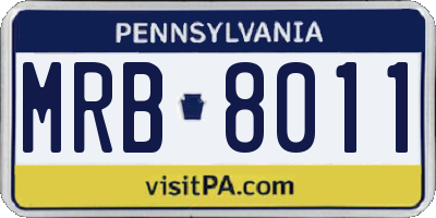 PA license plate MRB8011