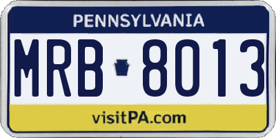 PA license plate MRB8013