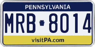 PA license plate MRB8014