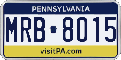 PA license plate MRB8015