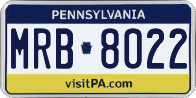 PA license plate MRB8022