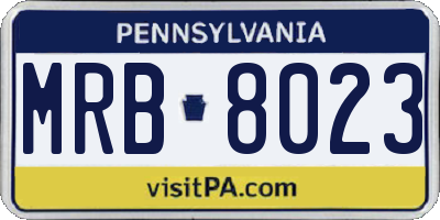 PA license plate MRB8023