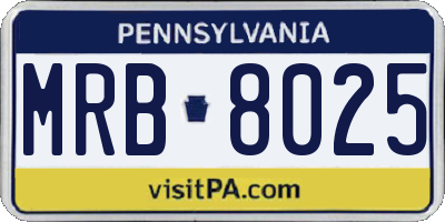 PA license plate MRB8025