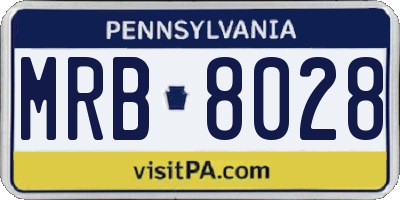 PA license plate MRB8028