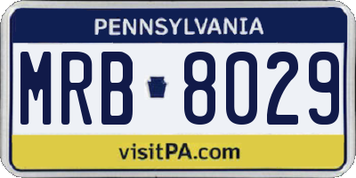 PA license plate MRB8029
