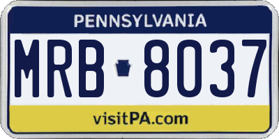 PA license plate MRB8037
