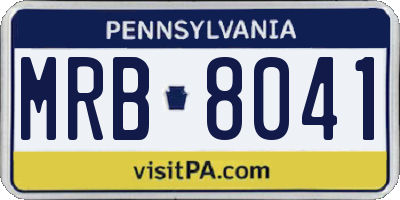 PA license plate MRB8041