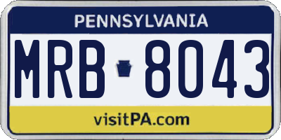 PA license plate MRB8043
