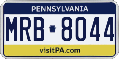 PA license plate MRB8044